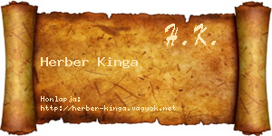 Herber Kinga névjegykártya